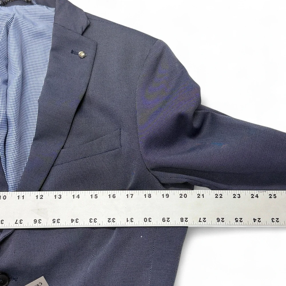 Zara Man Blue Textured Blazer‎ Suit Jacket Summer 2016 Collection 40 US NWT